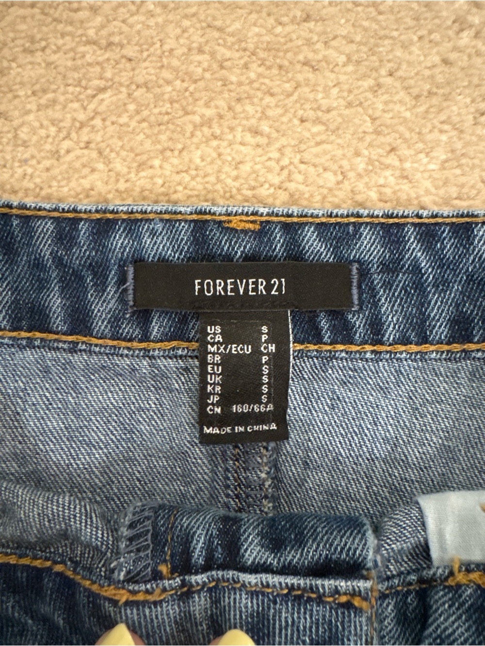 Forever 21 Distressed Blue Denim Mini Skirt - Picture 3 of 3